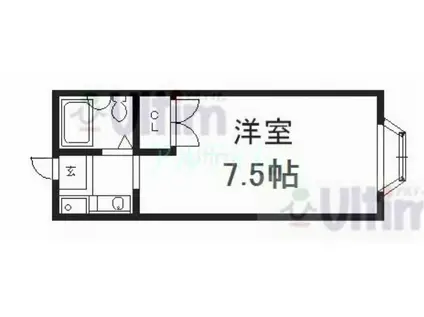 マノワール六波羅第(1K/2階)の間取り写真