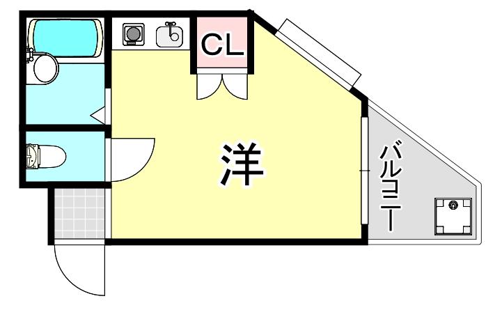 レジデンス伊川谷(ワンルーム/2階)の間取り写真