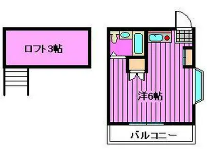 リレントレオII(ワンルーム/2階)の間取り写真