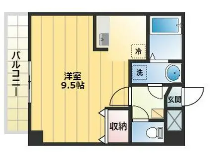 GLARE(ワンルーム/1階)の間取り写真