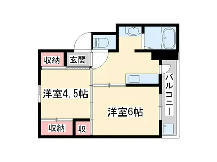 ビレッジハウス十王堂 1号棟(2K/5階)の間取り写真