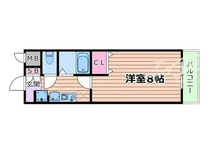 パークサイド千里(1K/4階)の間取り写真