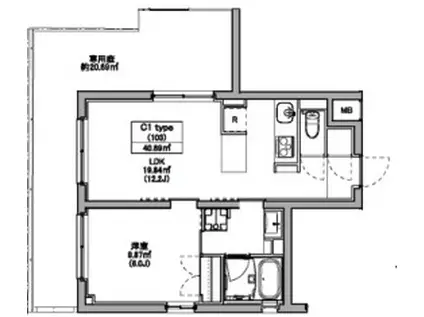 ASTILE世田谷松原(1LDK/1階)の間取り写真