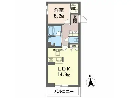 ABBANDONO(1LDK/1階)の間取り写真
