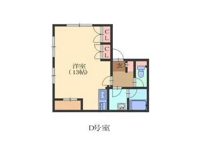 シェソワ観月(ワンルーム/3階)の間取り写真