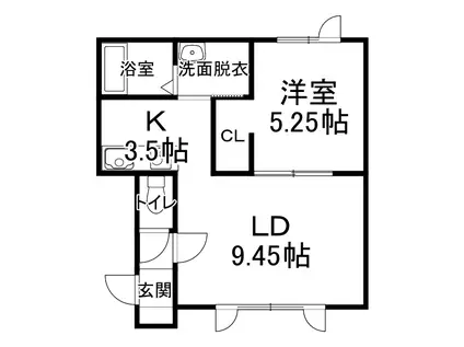 ウィステリアI(1DK/1階)の間取り写真