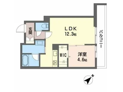 クレスティーク(1LDK/3階)の間取り写真