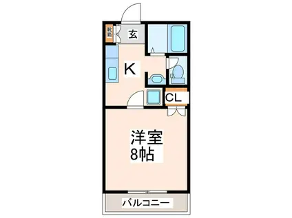 トータス1番館(1K/1階)の間取り写真