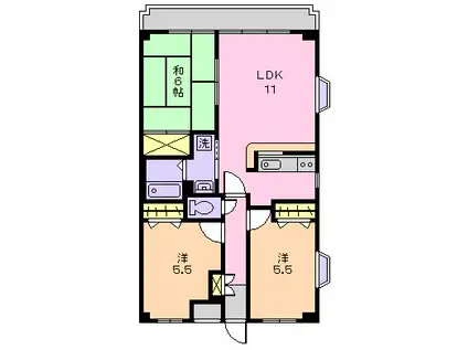 クラールハイト秋本(3LDK/3階)の間取り写真