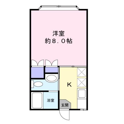 クレディII(1K/1階)の間取り写真