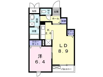 アイオーラ・ノア(1LDK/3階)の間取り写真