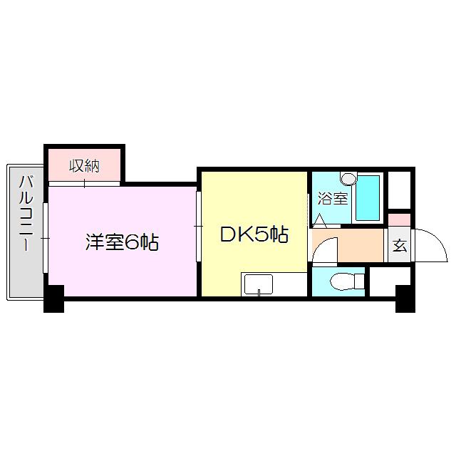 瑞光グランドハイツ北(1DK/6階)の間取り写真