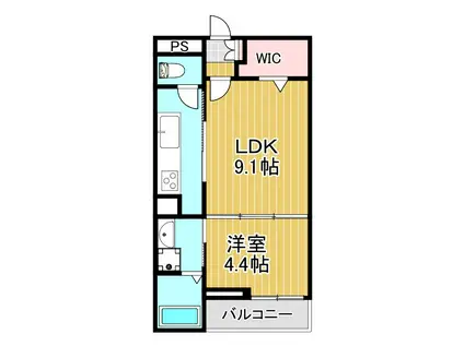レジェンドV(1LDK/1階)の間取り写真