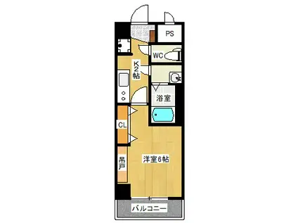 美園イーグル(1K/3階)の間取り写真