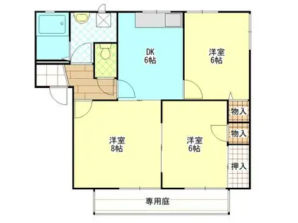 ストーク ベータ(3DK/1階)の間取り写真