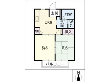 フレグランスOF鷺坂A(2DK/2階)の間取り写真