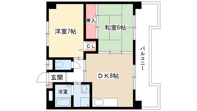 山田ビル(2DK/4階)の間取り写真