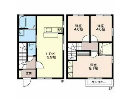 フレグランスYOUB(3LDK/1階)の間取り写真