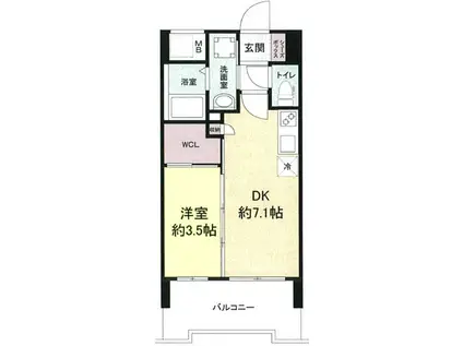 セレニテ三宮プリエ(1DK/3階)の間取り写真