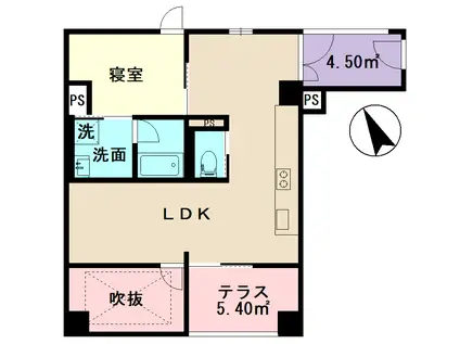 T-BASEIII(1LDK/2階)の間取り写真
