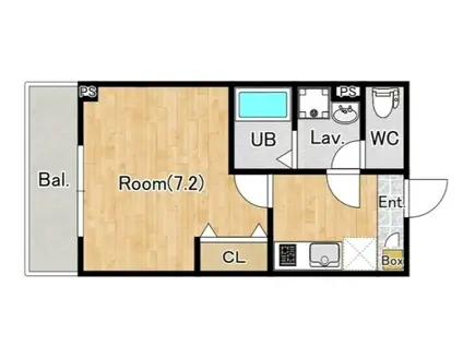 ジーメゾン所沢若狭エスポワール(1K/2階)の間取り写真