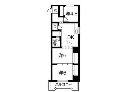 さくらマンション中川 本館(3LDK/8階)の間取り写真