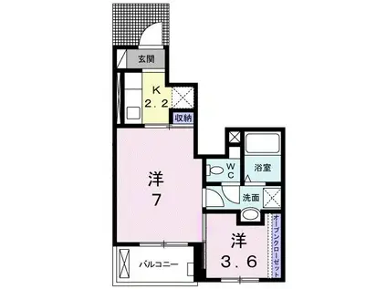 花梨II(1SK/1階)の間取り写真