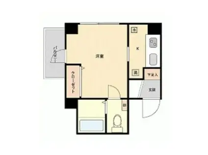 惠比寿ウエスト(1K/3階)の間取り写真