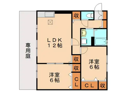 レジデンス星ヶ丘(2LDK/2階)の間取り写真