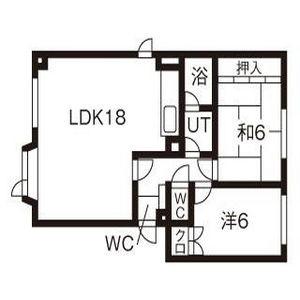 グロワール22(2LDK/1階)の間取り写真