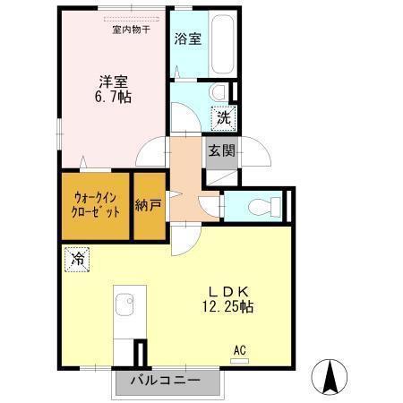 コーポラスM(1LDK/3階)の間取り写真
