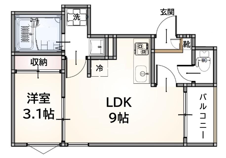 REGALEST太子堂(1LDK/2階)の間取り写真