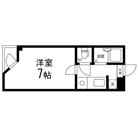 ベルシティ八木山(1K/4階)の間取り写真