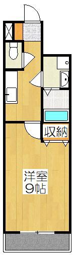 グランレブリー御所西(1K/1階)の間取り写真