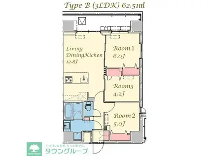 スプランディッド上野ノース(3LDK/14階)の間取り写真
