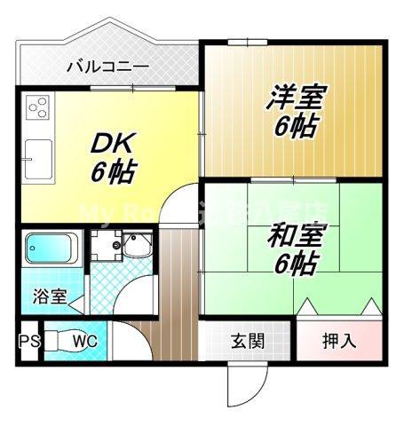 グレース北山本(2DK/3階)の間取り写真