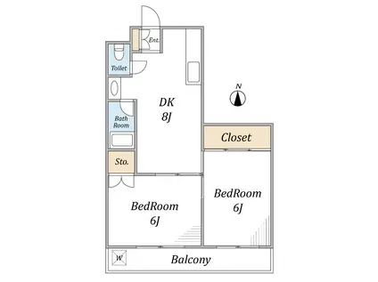 ニュー天沼マンション(2DK/2階)の間取り写真