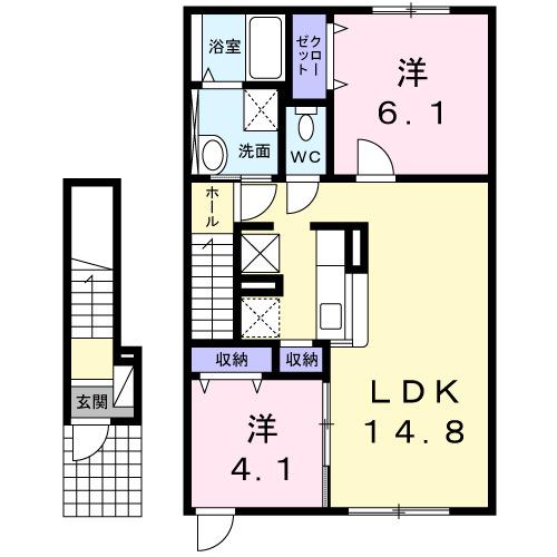 VIVACEII(2LDK/2階)の間取り写真