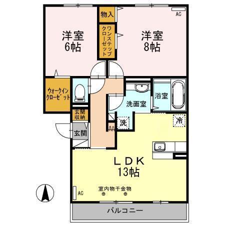 メイユールMSIII(2LDK/3階)の間取り写真