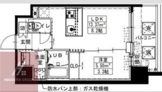 S-RESIDENCE難波西ALTER(1LDK/3階)の間取り写真