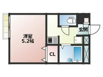 グローリエ(1K/2階)の間取り写真