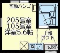ユナイト保土ヶ谷グローラルオーラ(ワンルーム/1階)の間取り写真
