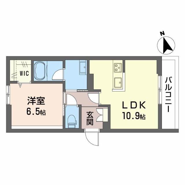 シャーメゾン ル・シルク(1LDK/2階)の間取り写真