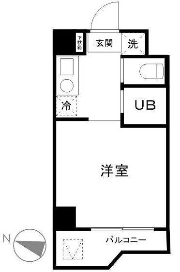 スカイコート文京小石川(1K/2階)の間取り写真