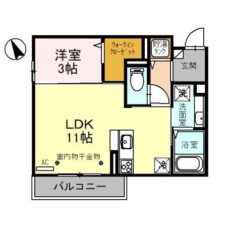 カルムST(1LDK/2階)の間取り写真