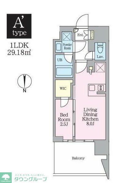 クレストコート東陽町(1LDK/3階)の間取り写真
