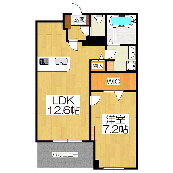 グロブナーパレス北山(1LDK/2階)の間取り写真