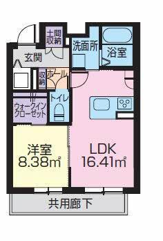 シャーメゾン エクラージュ(1LDK/2階)の間取り写真