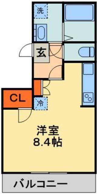 ディアエイト(ワンルーム/1階)の間取り写真