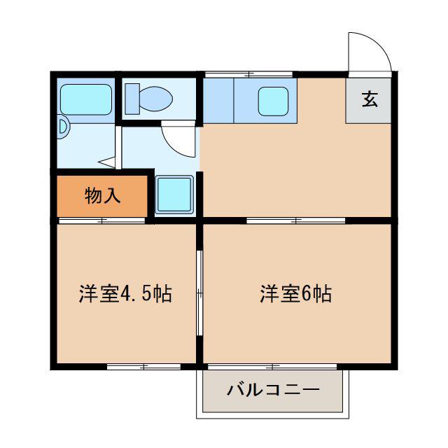 グリーンヒル刈谷(2DK/2階)の間取り写真